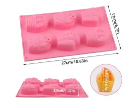 Molde silicona 6 cupcakes grandes